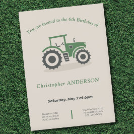 Invitación al cumpleaños de Farm Tractor