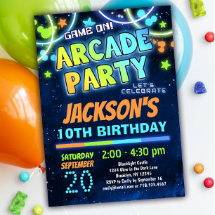 Invitación al cumpleaños de Fiesta Boys Blue Green