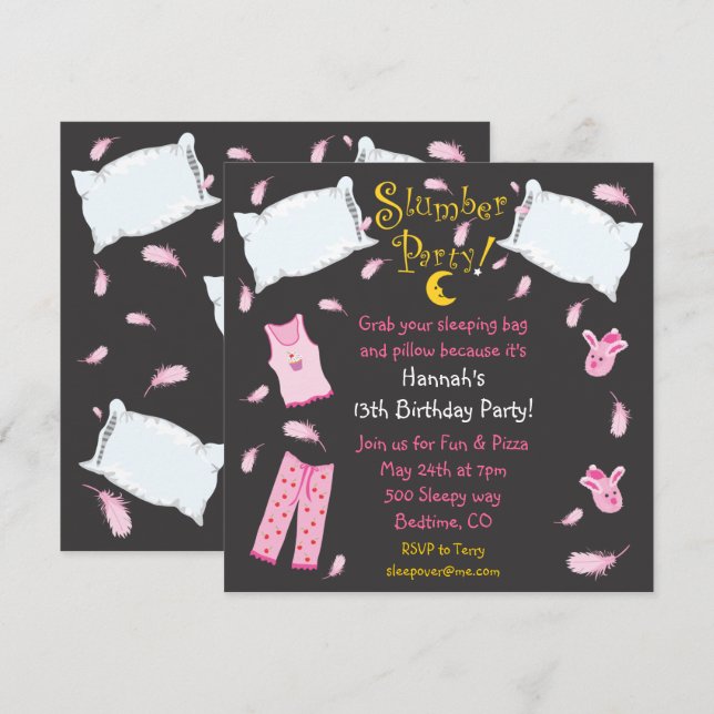 Invitación al cumpleaños de Fiesta de la madera Pi (Anverso / Reverso)