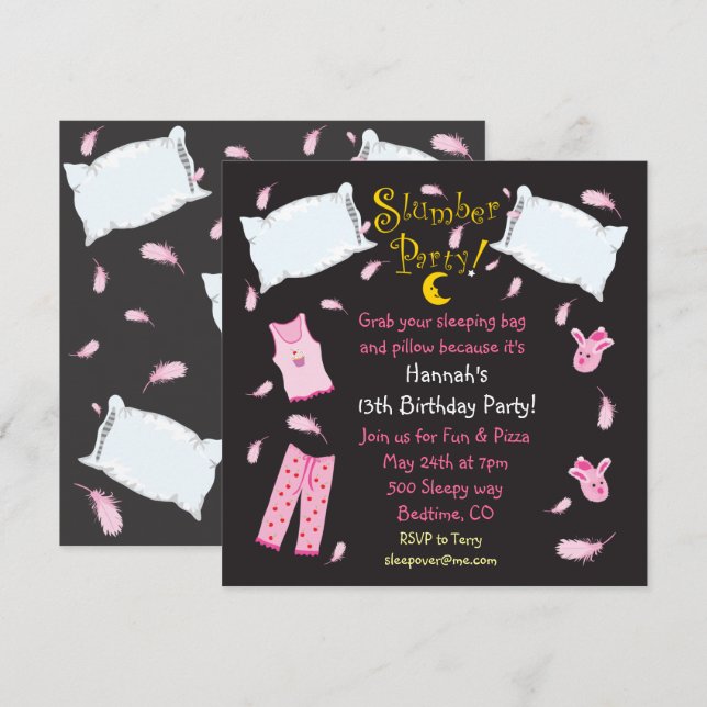 Invitación al cumpleaños de Fiesta de la madera Pi (Anverso / Reverso)