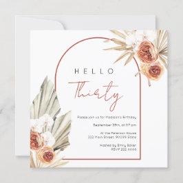 Invitación al cumpleaños de Flores Rojas oxidadas