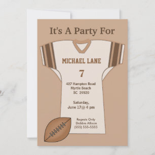 Invitación al cumpleaños de Football Jersey