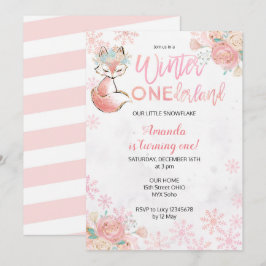 Invitación al cumpleaños de Fox Winter ONEderland
