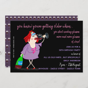 Invitación al cumpleaños de FUNNY Over the Hill -