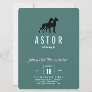 Invitación al cumpleaños de Great Dane