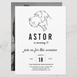 Invitación al cumpleaños de Great Dane