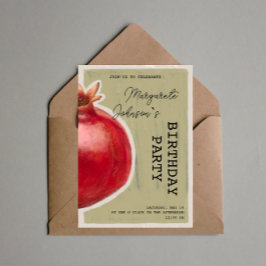 Invitación al cumpleaños de Green Chalk Pomegrane