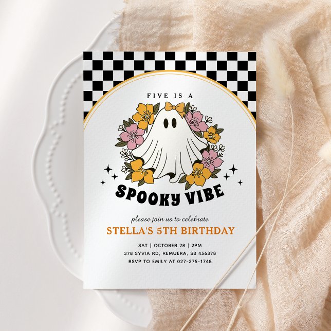 Invitación al cumpleaños de Groovy Spooky Chica Ha (Subido por el creador)