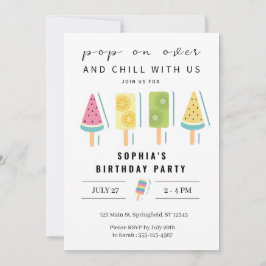 Invitación al cumpleaños de Guay Summer Popsicle