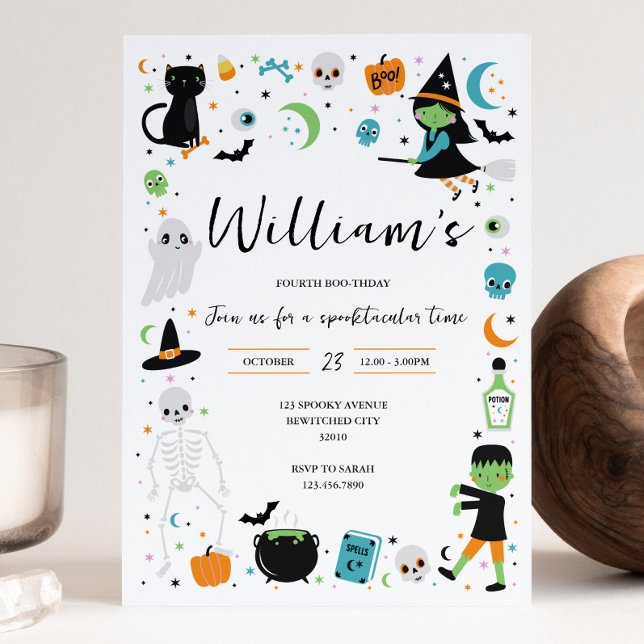 Invitación al cumpleaños de Halloween Azul (Subido por el creador)