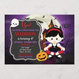 Invitación al cumpleaños de Halloween de chica Vam