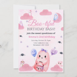 Invitación al cumpleaños de Halloween de Cute Past