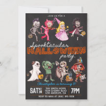 Invitación al cumpleaños de Halloween en Spooktacu