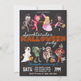 Invitación al cumpleaños de Halloween en Spooktacu