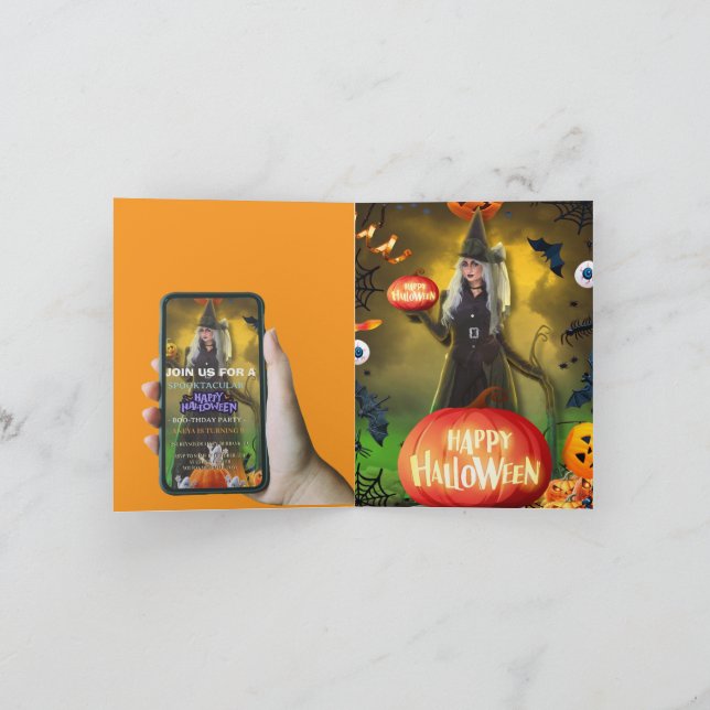 Invitación al cumpleaños de Halloween en Spooktacu (Interior)