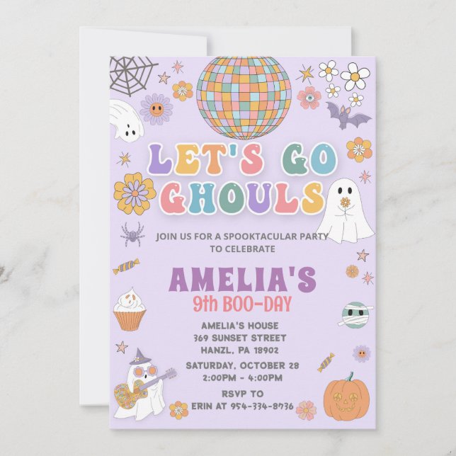 Invitación al cumpleaños de Halloween, Halloween E (Anverso)
