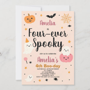 Invitación al cumpleaños de Halloween para cuatro