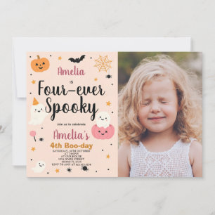 Invitación al cumpleaños de Halloween para cuatro