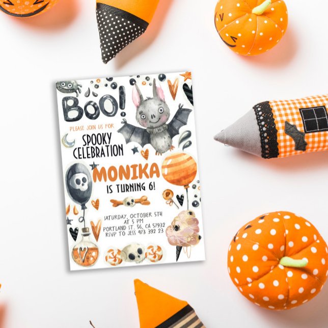 Invitación al cumpleaños de Halloween Spooky Bat (Subido por el creador)