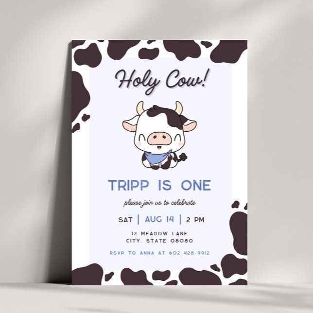 Invitación al cumpleaños de Holy Cow Blue Boy (Subido por el creador)