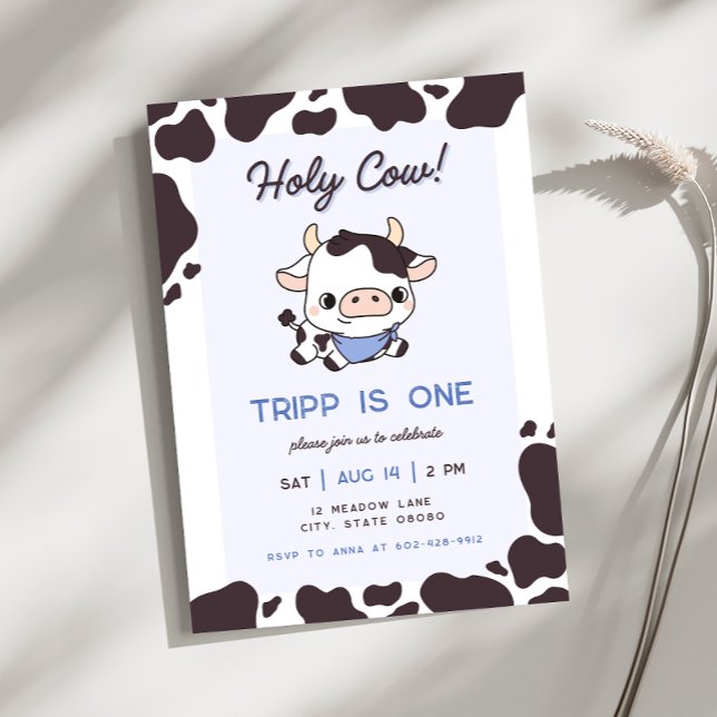 Invitación al cumpleaños de Holy Cow Blue Boy (Subido por el creador)