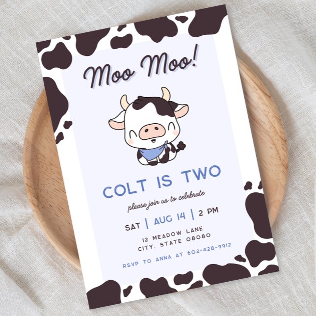 Invitación al cumpleaños de Holy Cow Blue Boy (Subido por el creador)