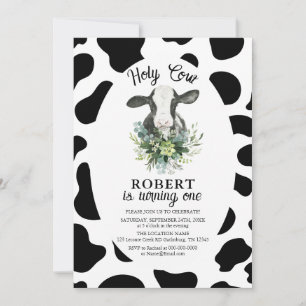 Invitación al cumpleaños de Holy Cow Boy Farm