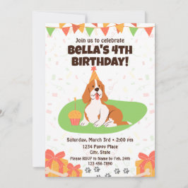 Invitación al cumpleaños de Hound Basset