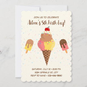 Invitación al cumpleaños de Ice Cream