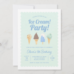 Invitación al cumpleaños de Ice Cream