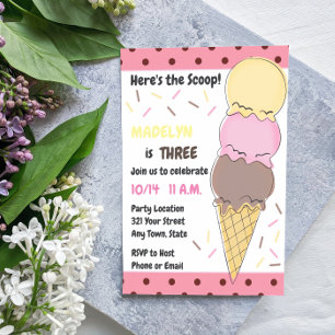 Invitación al cumpleaños de Ice Cream