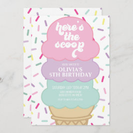 Invitación al cumpleaños de Ice Cream y Sprinkles