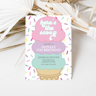 Invitación al cumpleaños de Ice Cream y Sprinkles