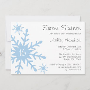 Invitación al cumpleaños de invierno de Blue Snowf