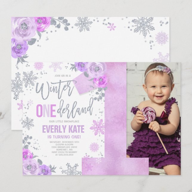 Invitación al cumpleaños de invierno de ONEderland (Anverso / Reverso)