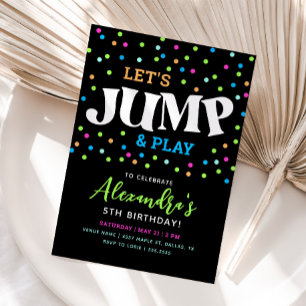 Invitación al cumpleaños de Jump Neon Trampoline