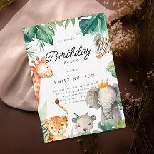 Invitación al cumpleaños de Jungle Safari