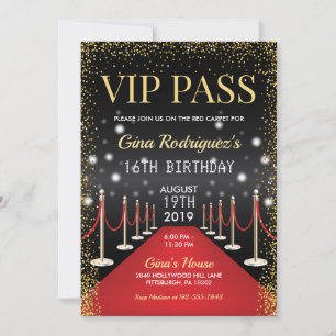 Invitación al cumpleaños de la alfombra roja de Ho