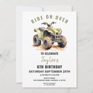 Invitación al cumpleaños de la bicicleta ATV verde