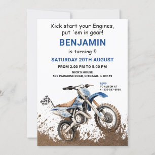 Invitación al cumpleaños de la bicicleta editable 