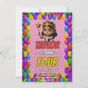 Invitación al cumpleaños de la Bonito real Princes