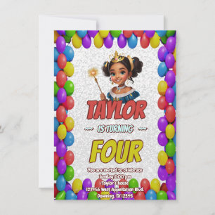 Invitación al cumpleaños de la Bonito real Princes