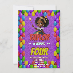 Invitación al cumpleaños de la Bonito real Princes