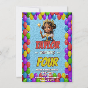 Invitación al cumpleaños de la Bonito real Princes
