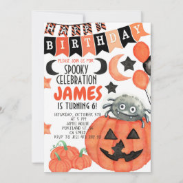 Invitación al cumpleaños de la Calabaza Araña de H