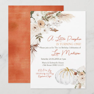 Invitación al cumpleaños de la Calabaza Blanca de 