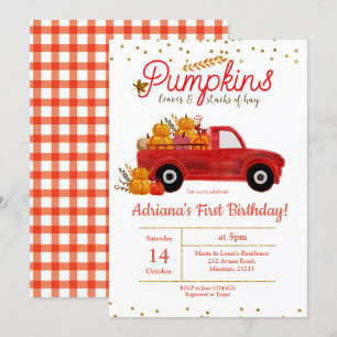 Invitación al cumpleaños de la calabaza otoñal