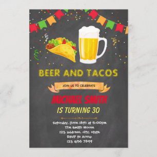 Invitación al cumpleaños de la cerveza Chalkboard 