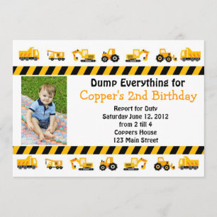 Invitación al cumpleaños de la construcción