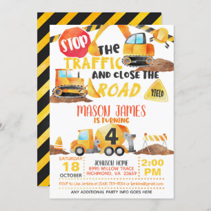 Invitación al cumpleaños de la construcción